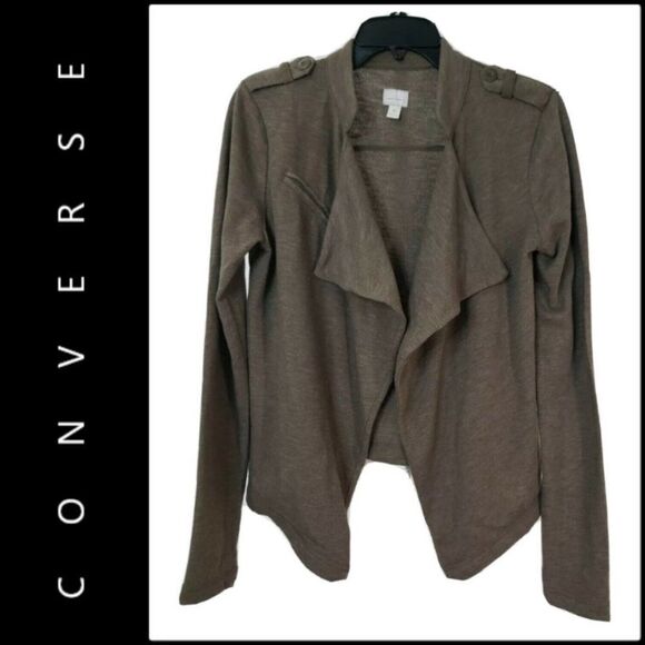 Converse one star brown open front cardigan - Picture 1 of 7